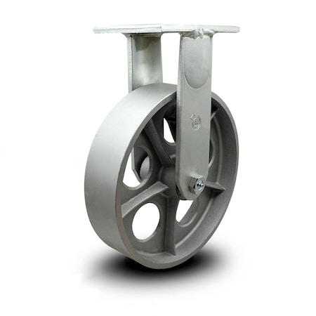 Service Caster 12 Inch Extra Heavy Duty Semi Steel Cast Iron Wheel Rigid Top Plate Caster SCC SCC-KP92R1230-SSR